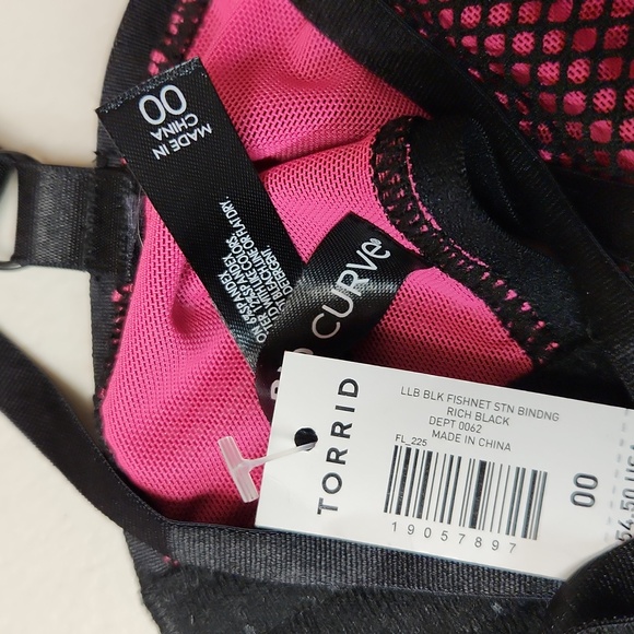 ♥️NWT VINTAGE TORRID UNDERWIRE BRA FISHNET SATIN STRAPPY BRALETTE - Picture 9 of 14